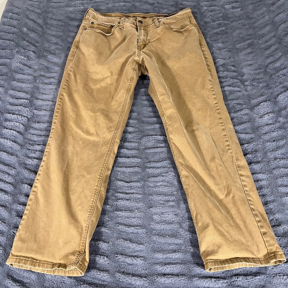 Levis 541 Athletic Taper Mens 34x28‎ Brown Khaki Twill Chino Pants AQ066